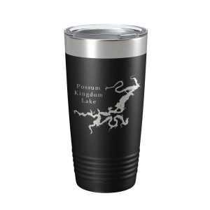 Possum Kingdom Lake Map Tumbler Travel Mug Insulated Laser Engraved Coffee Cup Texas 20 oz